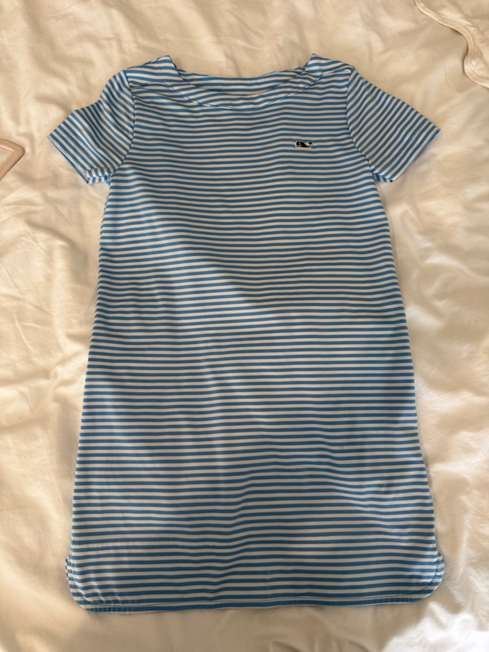 Vineyard Vines Blue and White Striped Short Sleeve Mini Dress